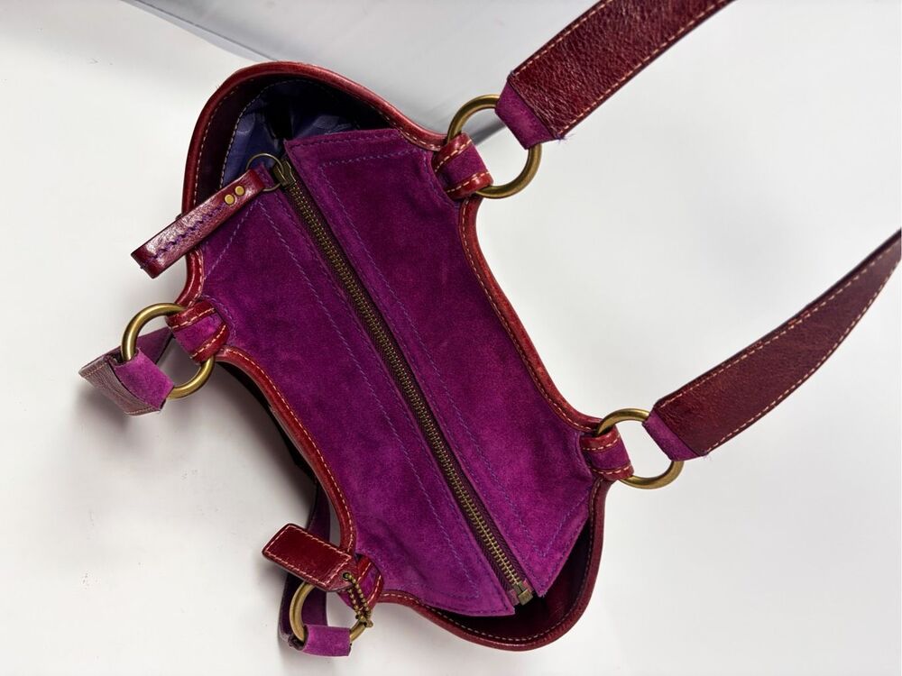 Vintage Coach Hampton Bucket Berry Purple Suede Leather Shoulder Bag VGUC - Picture 8 of 10